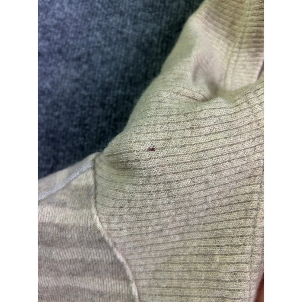 Mountain Hardwear Hoodie Women Small Tan Striped Recycled Wool Blend Pullover‎